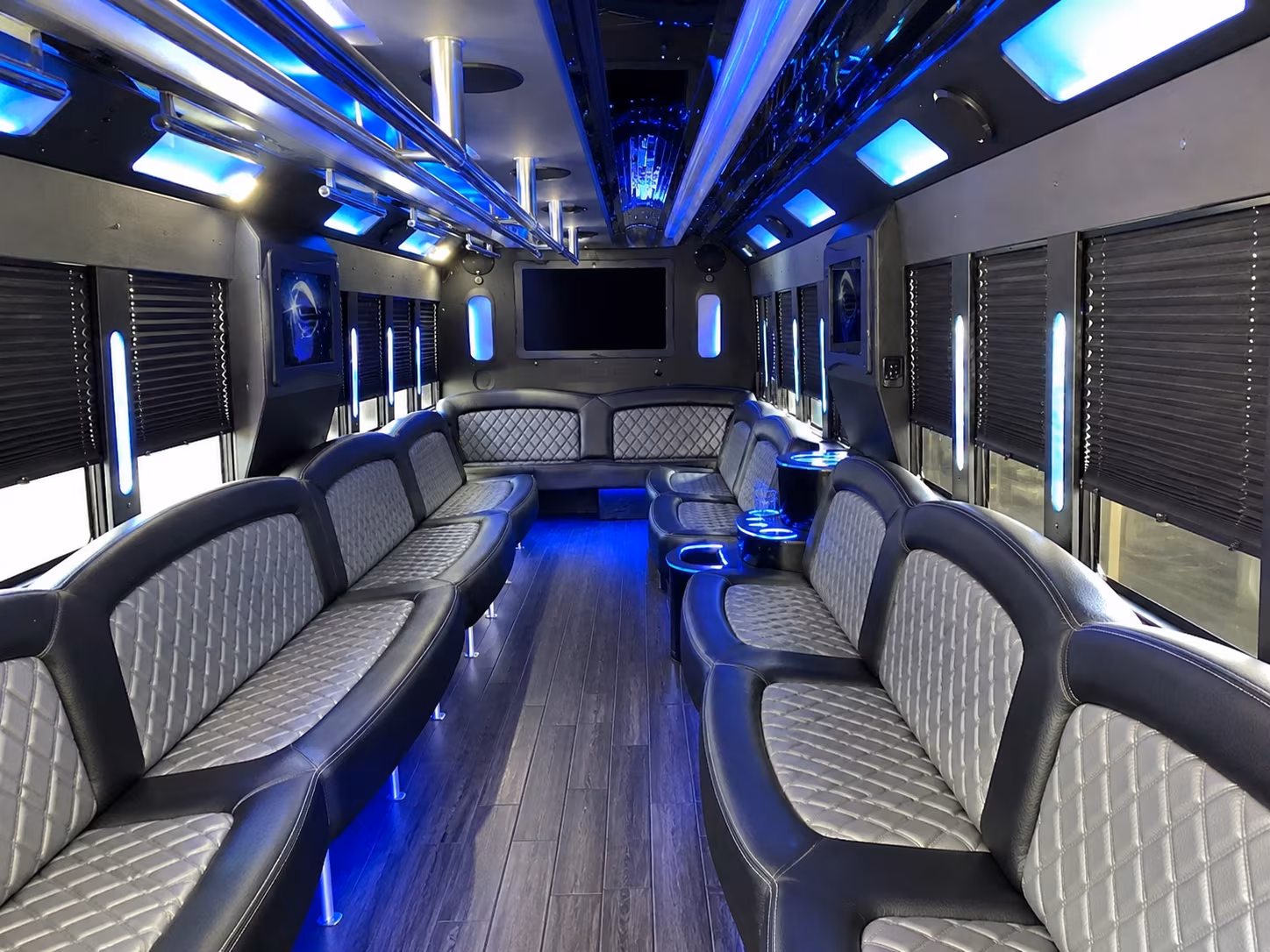 Group beside a Mercedes Sprinter limo in Salt Lake City