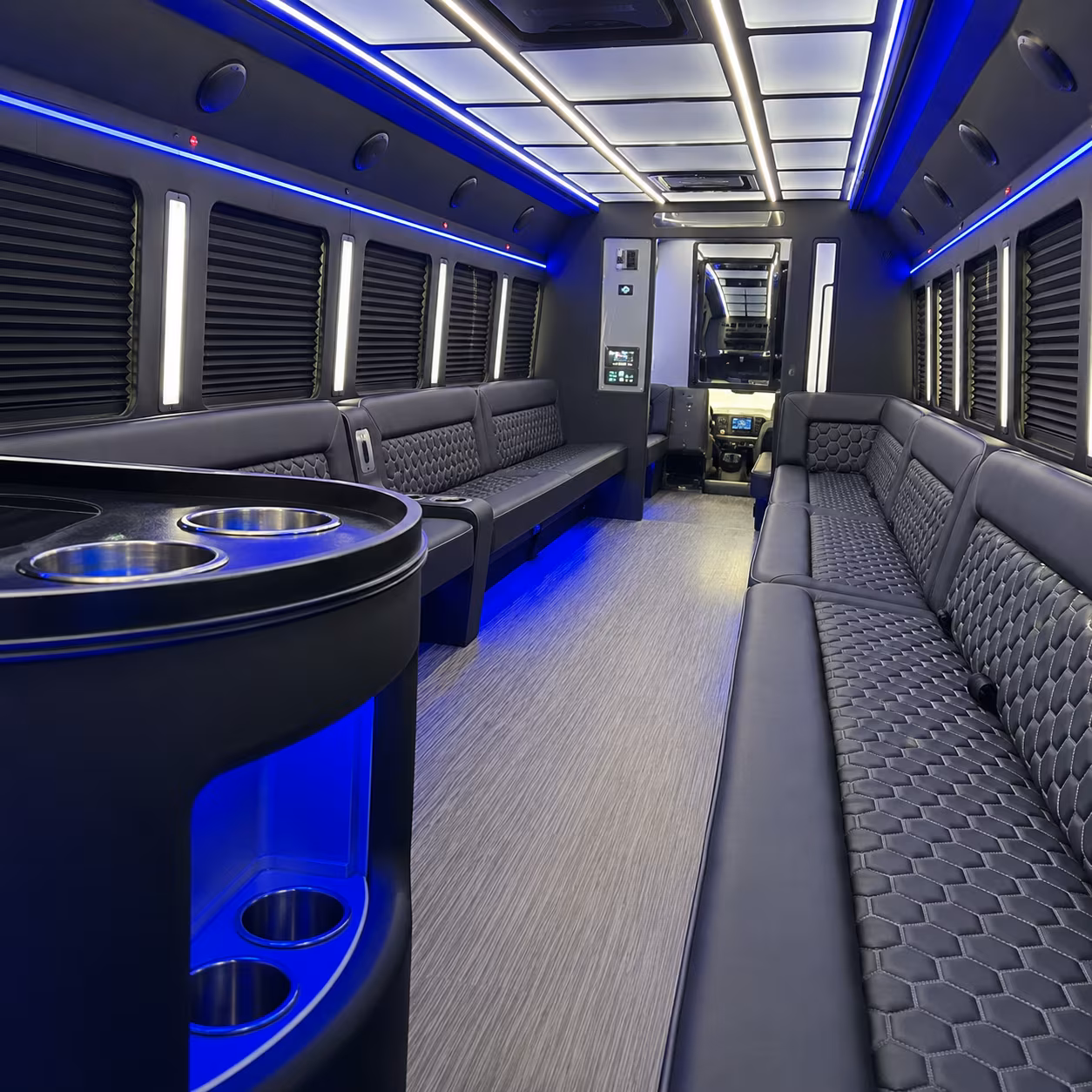 Salt Lake City Concert & Music Festival Transportation party bus interior