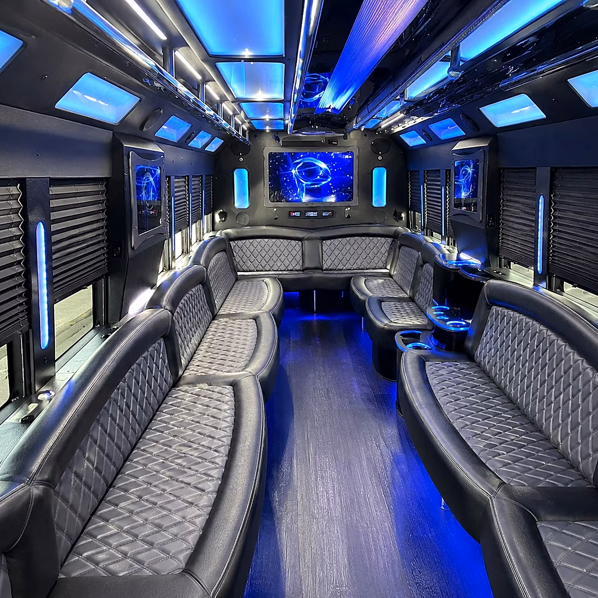 Salt Lake City Sporting Event Transportation party bus interior