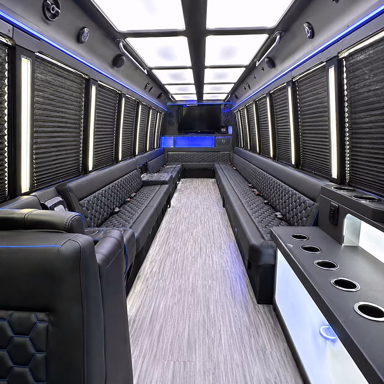 Salt Lake City Sporting Event Transportation party bus interior