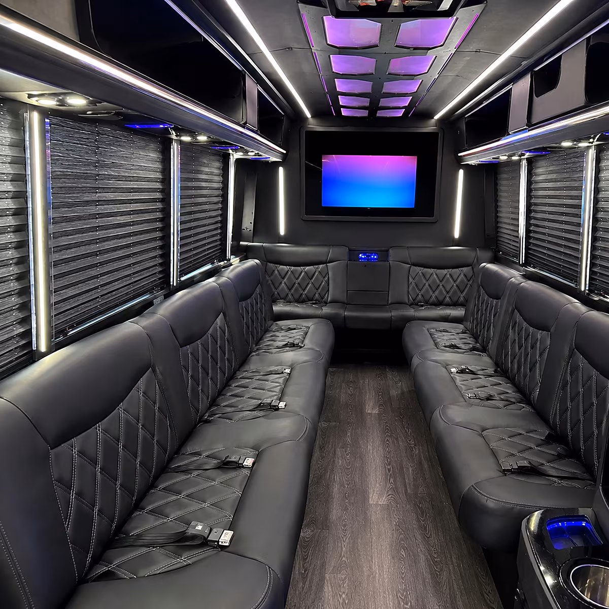 Salt Lake City Wedding Transportation party bus interior