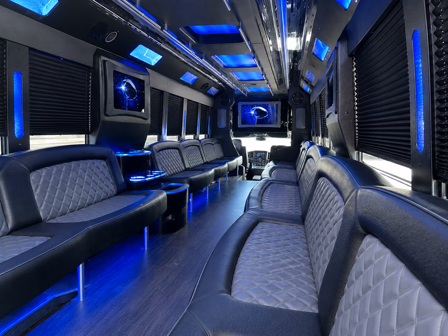Salt Lake City Wedding Transportation party bus interior